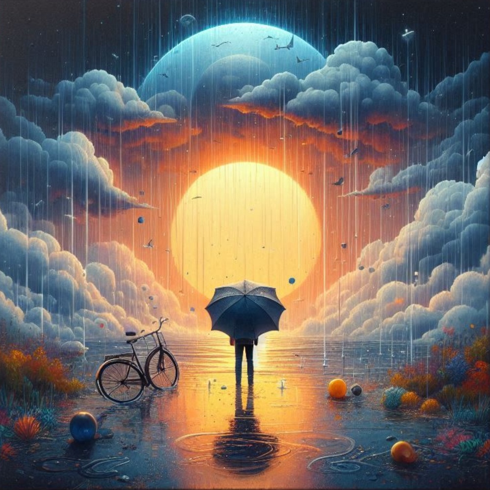 Walking in the Relaxing Rain at Sunset, Background Rain Noise 21