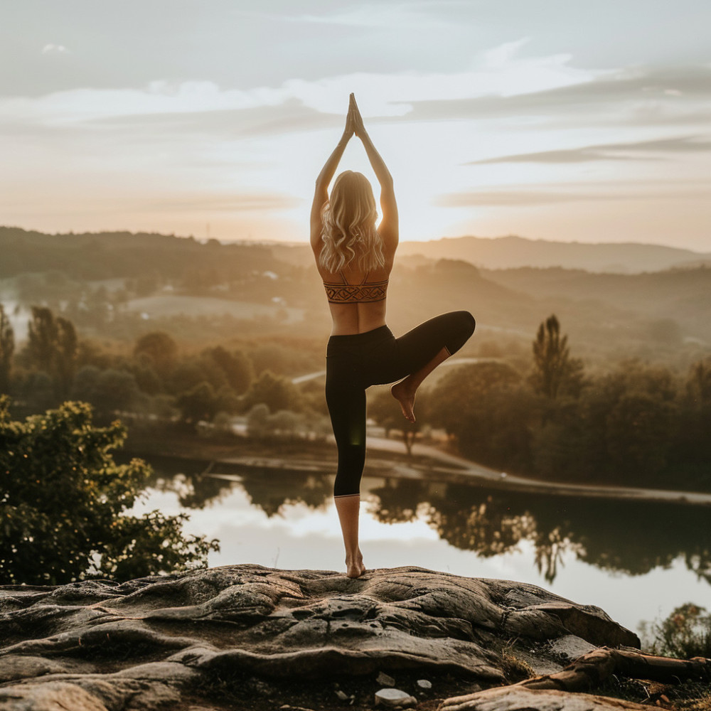 Melodía Del Yoga Del Océano En La Serenidad Costera