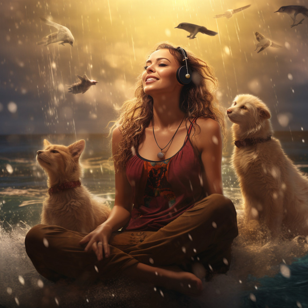 Canine Serenity by the Stream