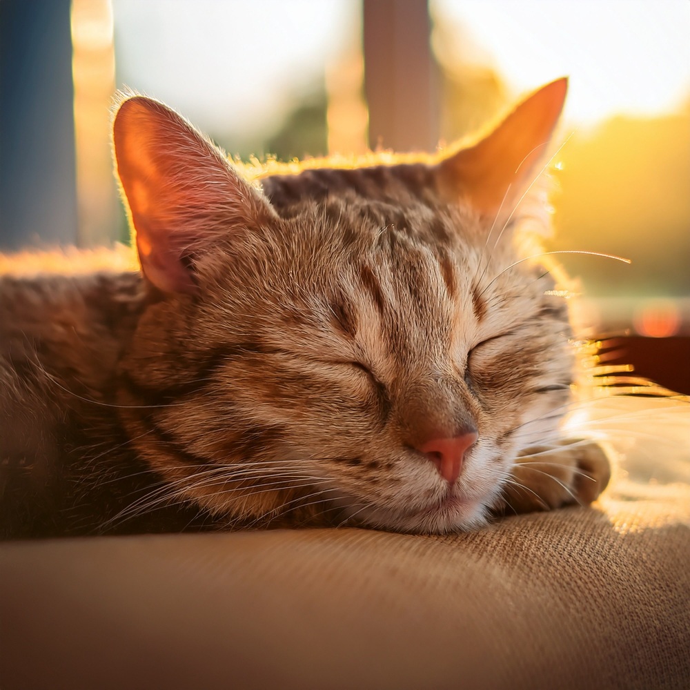 La Respiración Lenta De Un Gato Dormido