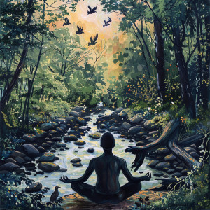 Binaural Beats Concentration的專輯Binaural Yoga in Nature: Birds and Creek Serenity - 78 72 Hz