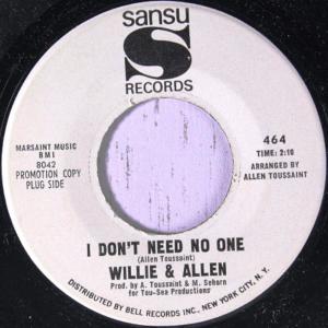 Willie West的專輯I Don’t Need No One
