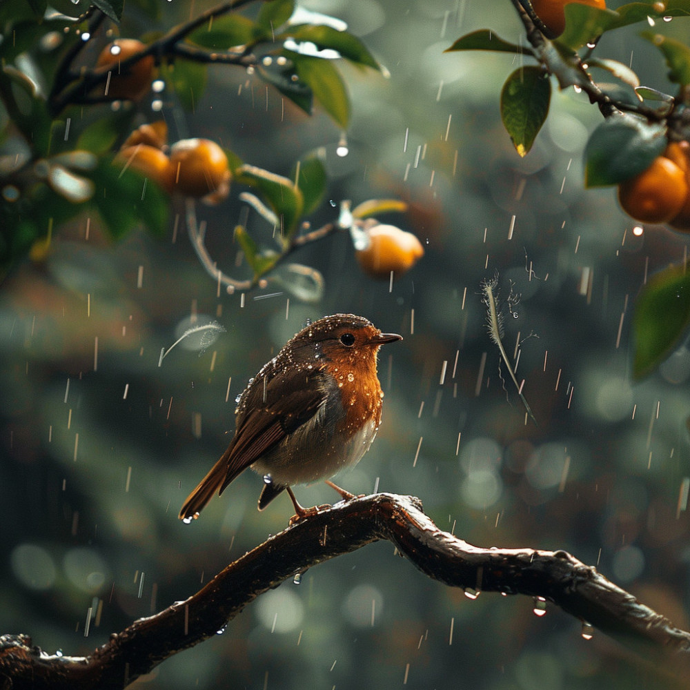 Peaceful Rain with Feathered Harmonies