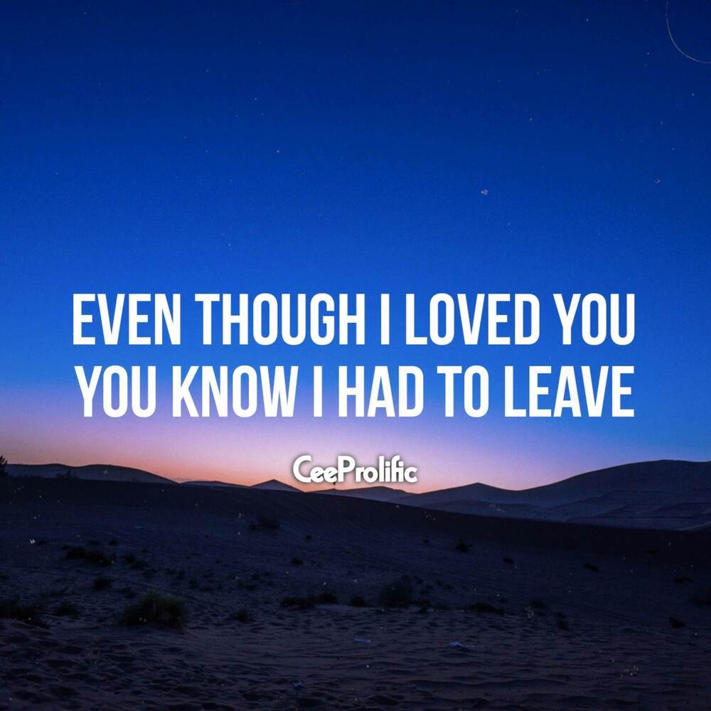 Even though i loved you, You know i had to leave (Explicit)