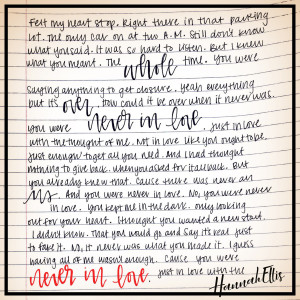Listen to Never in Love (Acoustic) song with lyrics from Hannah Ellis