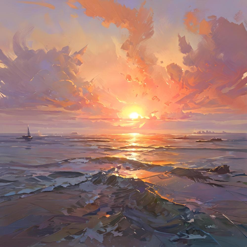 Dusk's drowsy watercolor wash