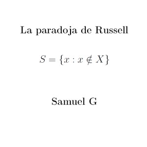 อัลบัม La Paradoja De Russell ศิลปิน Samuel G