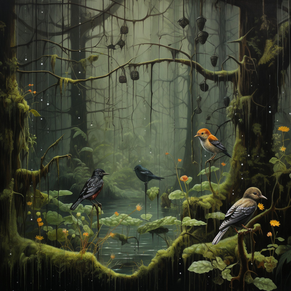 Rainy Robin Resonance Garden Groove