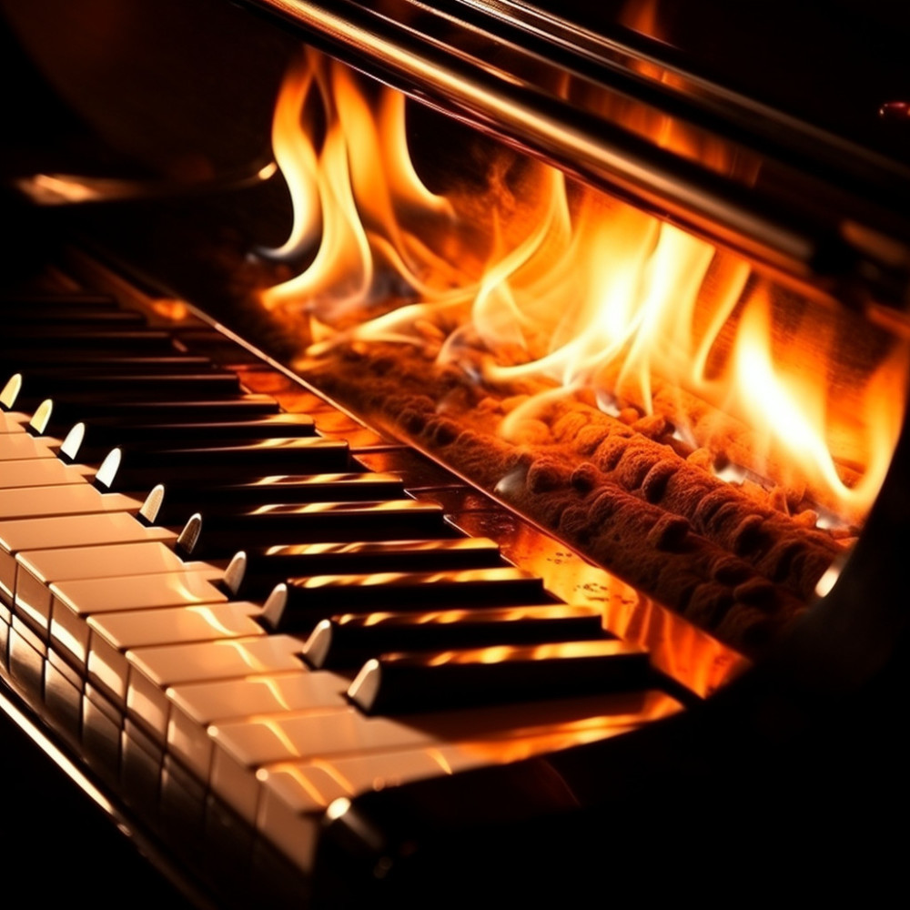 Reflexiones De Las Llamas Del Piano