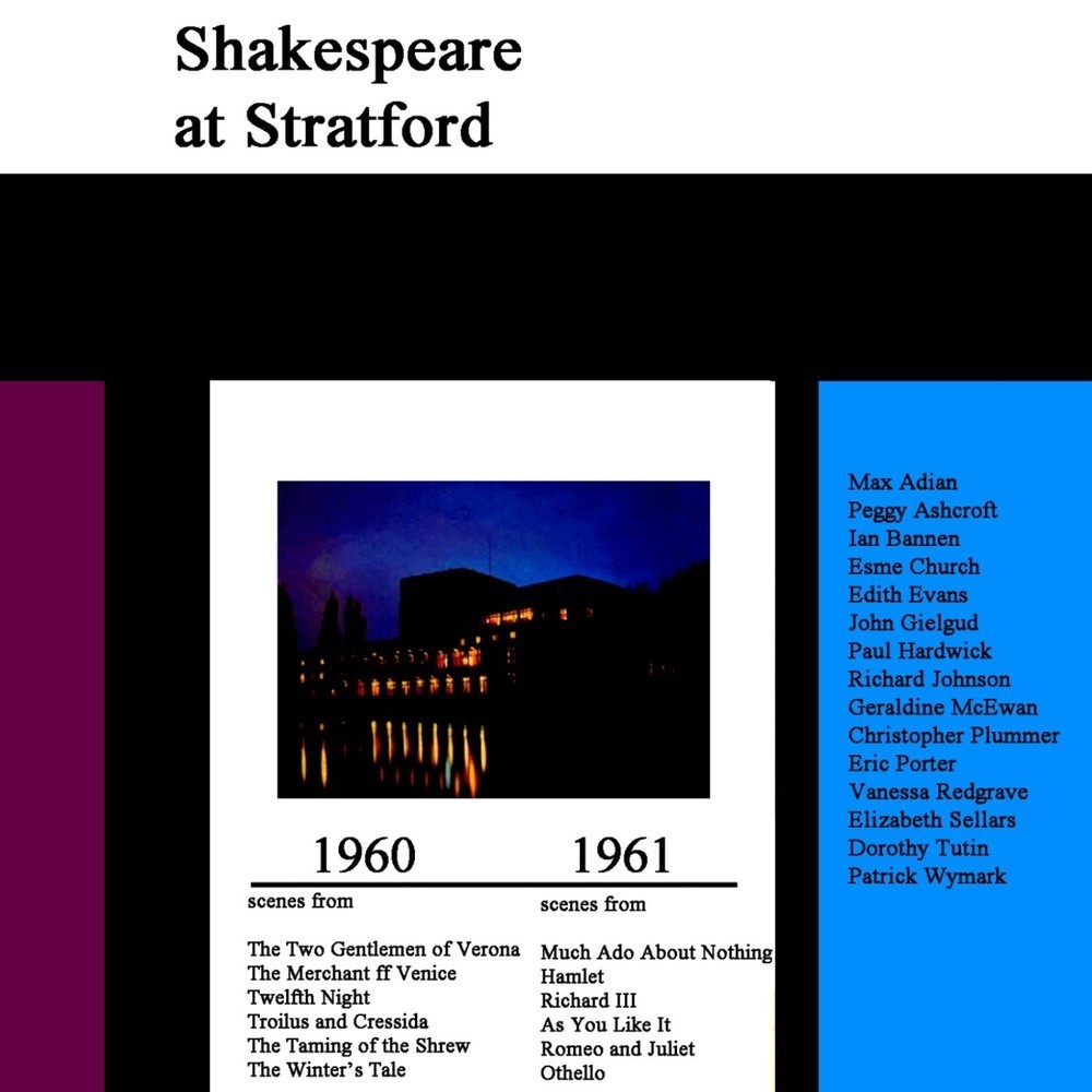 Shakespeare at Stratford Scenes From: Troilus and Cressida - The Two Gentlemen of Verona - Twelfth Night - The Merchant of Venice - The Taming of the Shrew - The Winter's Tale