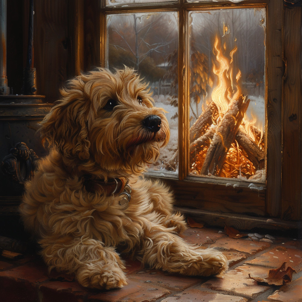 Calor Junto Al Fuego Para Desestresar A Los Perros