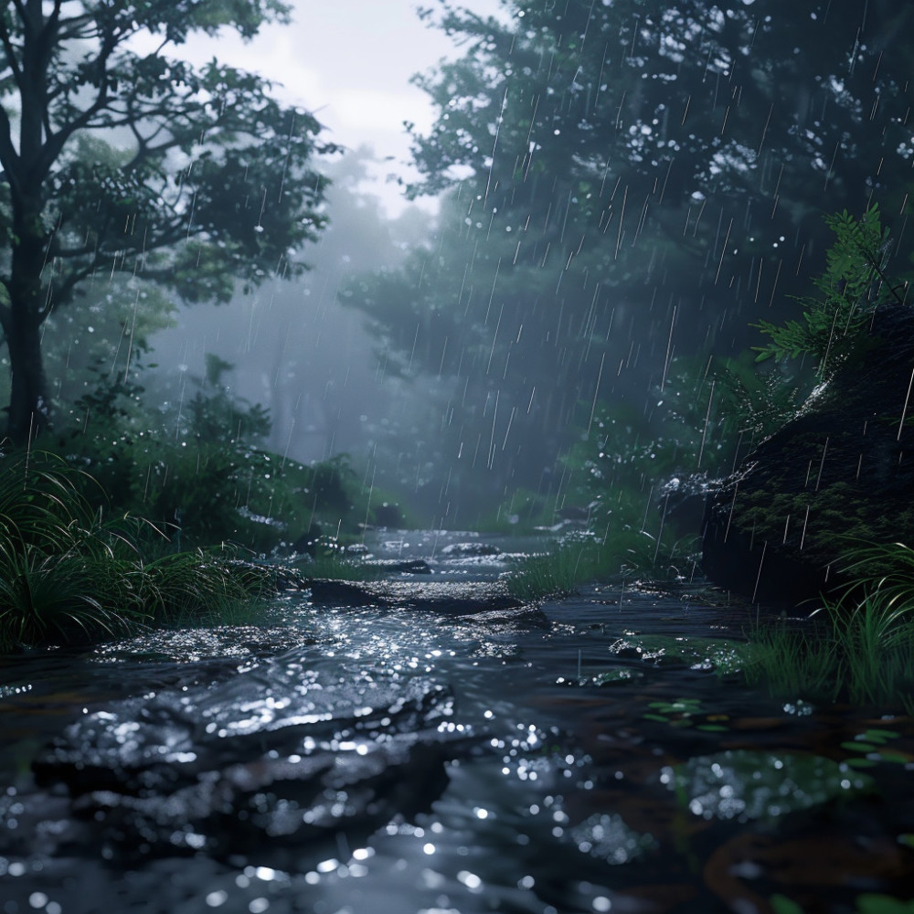 Serenity in the Rain's Breath