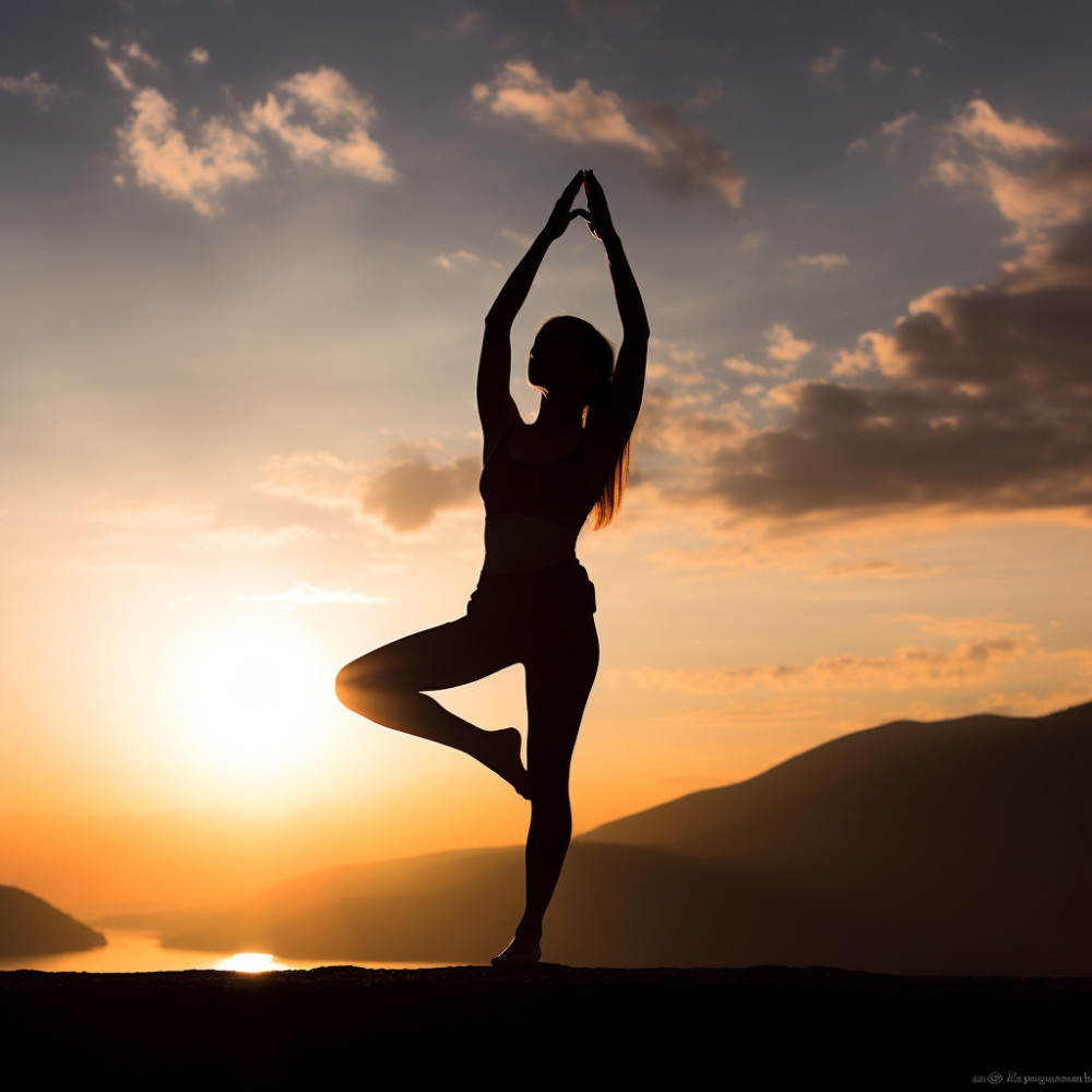 Armonía Meditativa Del Yoga Junto Al Arroyo