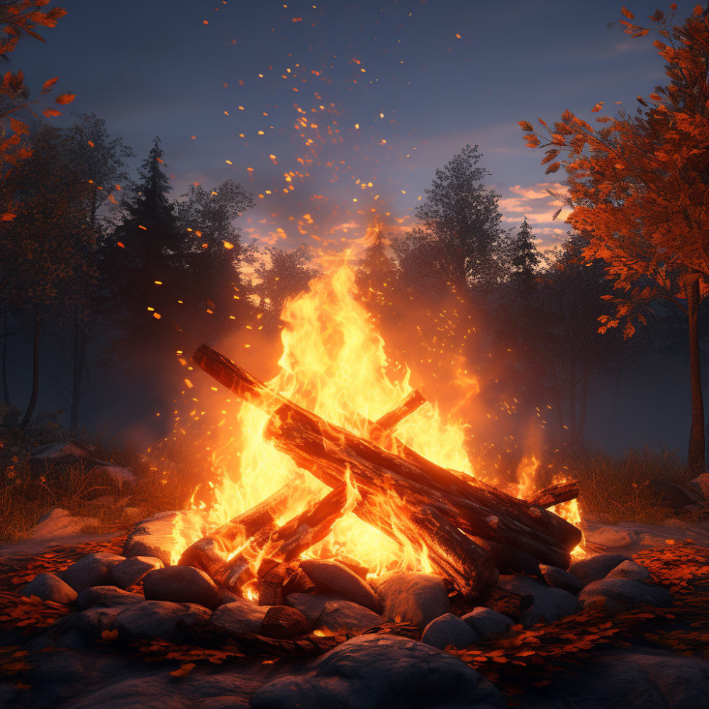 Cozy Fire in Evening's Calm