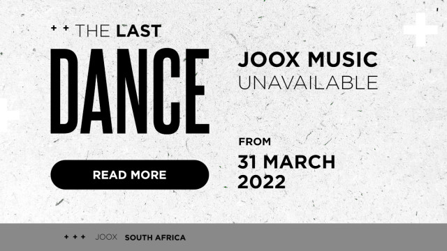JOOX Music unavailable in South Africa from 31 March 2022
