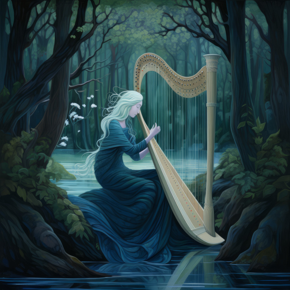Celestial Echoes of Harp Reverie