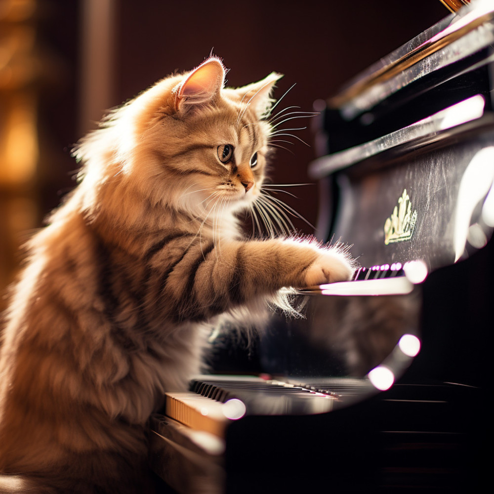 Feline Piano Soothing Echoes