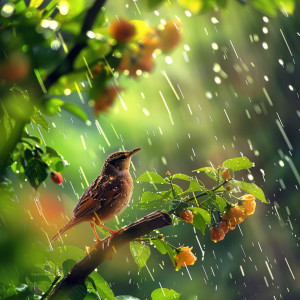 Binaural Beats Study Tones的專輯Feathered Rhythms: Nature's Rain with Binaural Birds - 78 72 Hz