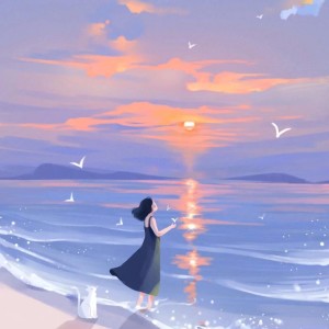 Dengarkan lagu 夕阳之海 (完整版) nyanyian 子橙 dengan lirik