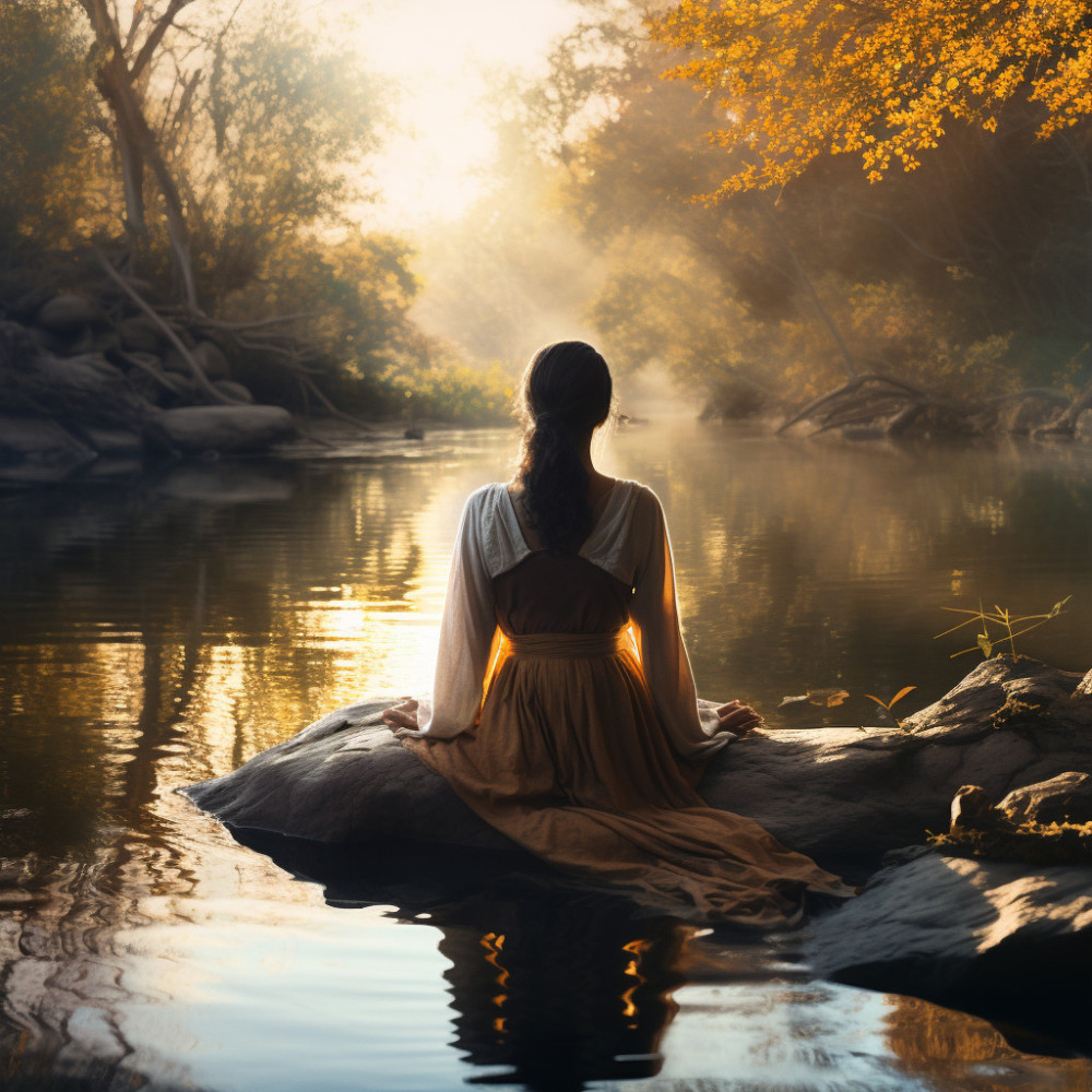 La Melodía Del Río Acompaña La Meditación Fluyente