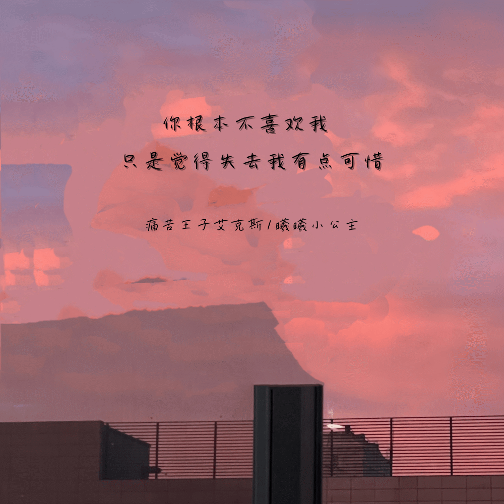 你根本不喜欢我 只是觉得失去我有点可惜