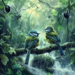 Binaural Brain Waves的專輯Birds in Rain: Binaural Nature’s Peaceful Cadence - 80 88 Hz