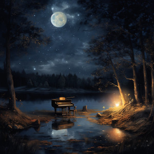 Streamside Serenity: Piano and Firelight