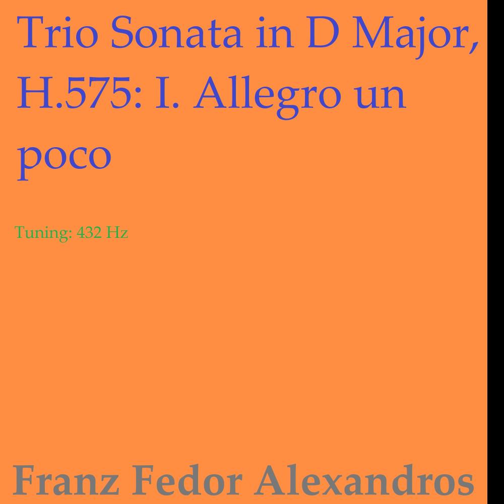 Trio Sonata in D Major, H.575: I. Allegro un poco