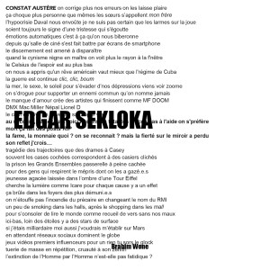 Album Constat austère from Edgar Sekloka