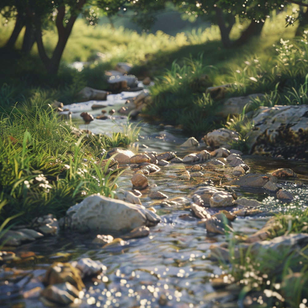 Peaceful Streamside for Pet Relaxation