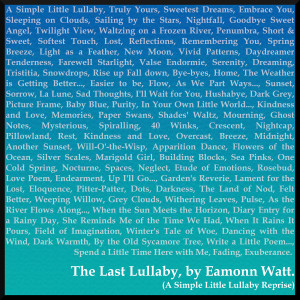 Listen to The Last Lullaby (A Simple Little Lullaby Reprise) song with lyrics from Eamonn Watt