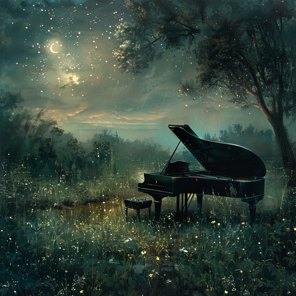 Eco Tranquilo De La Soledad Del Piano