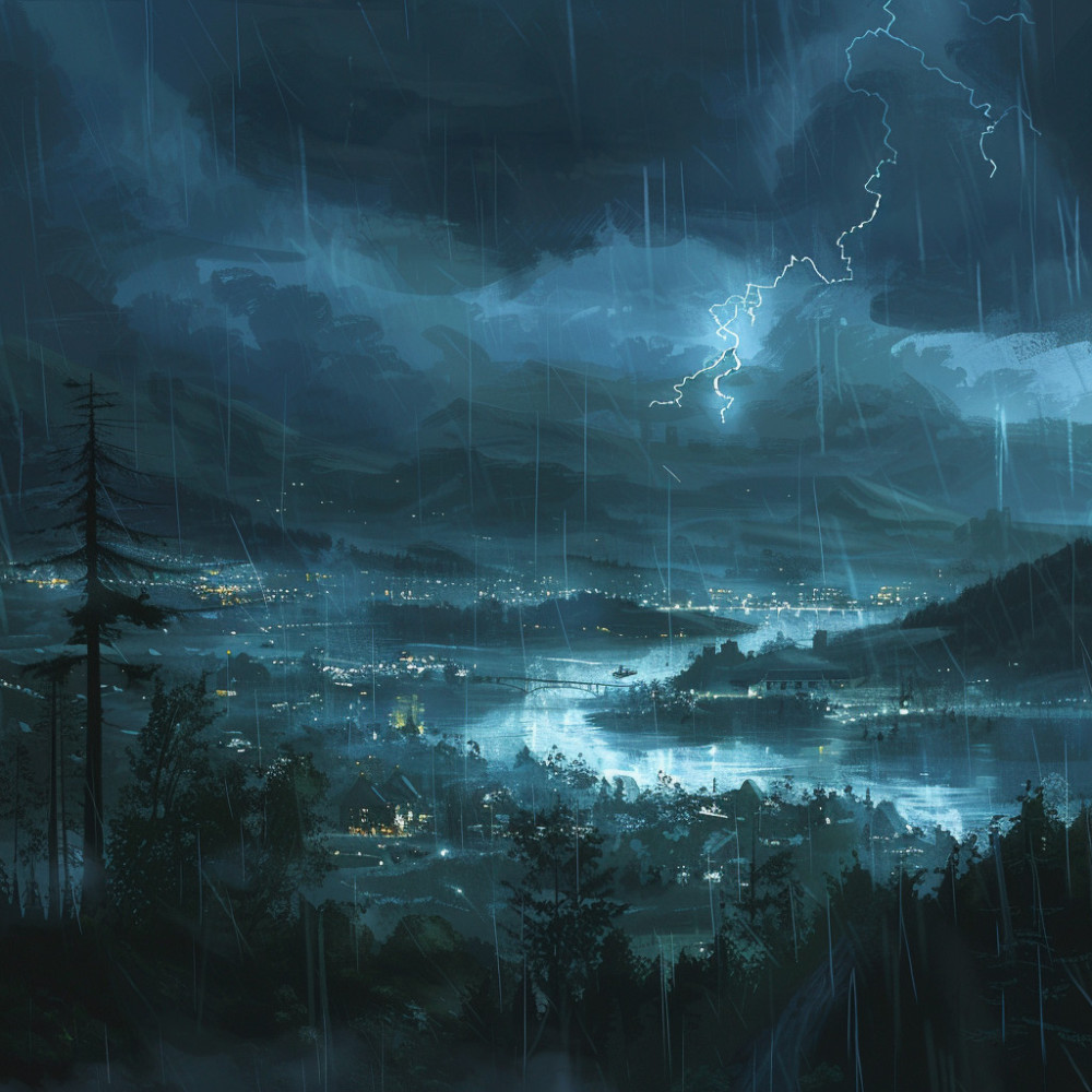 Quiet Rain and Thunder Sleepscape