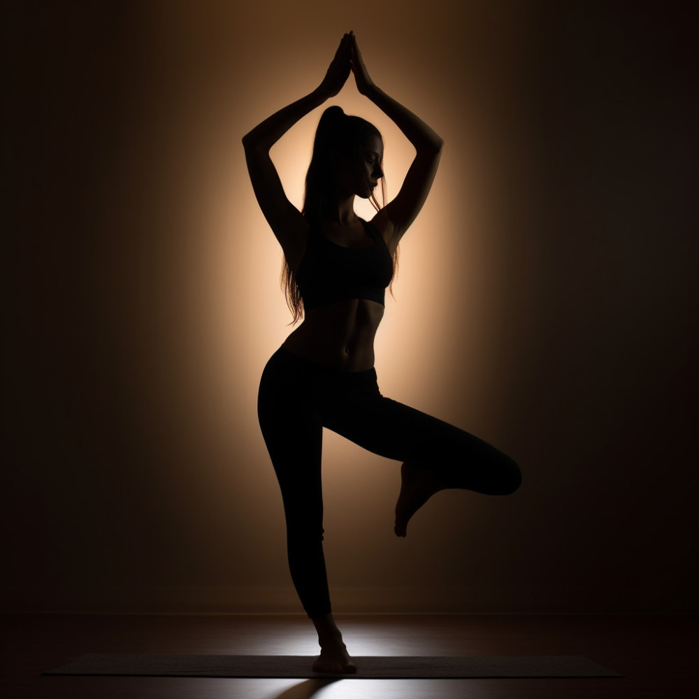 Luz Guía De La Cascada Para La Práctica De Yoga