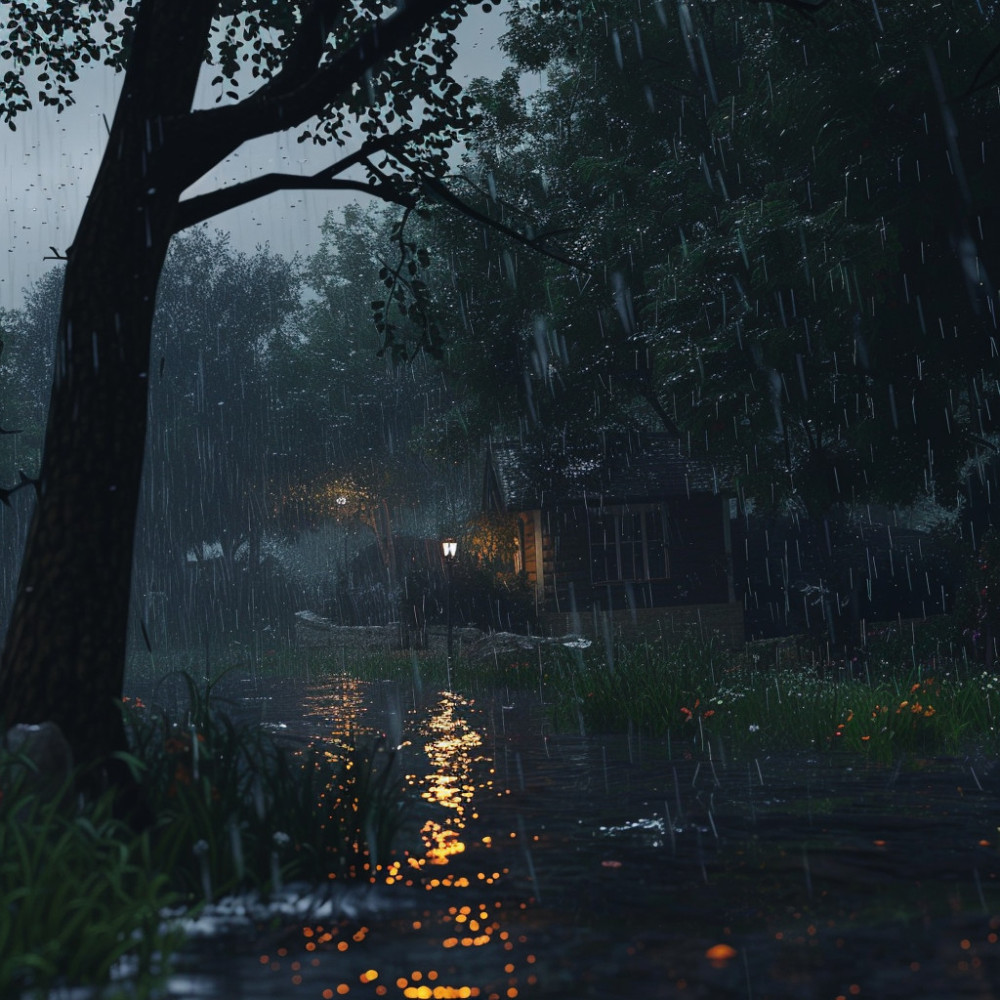 Solitude in the Rain's Curtain