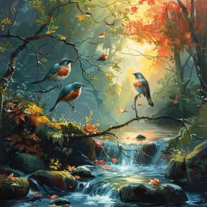Deep Sleep Music Delta Binaural 432 Hz的專輯Binaural Creek Melodies: Birds in Nature’s Harmony - 78 72 Hz
