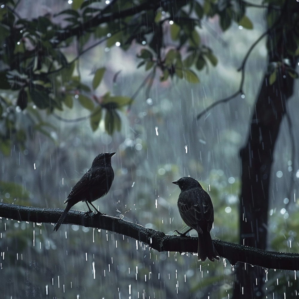Soft Rain and Serene Bird Calls