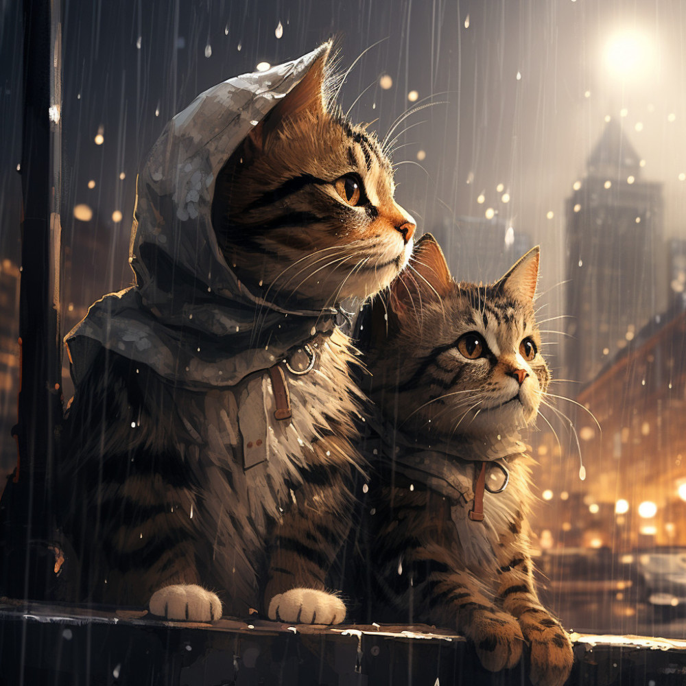 Armonía De Gotas De Lluvia Para Gatos