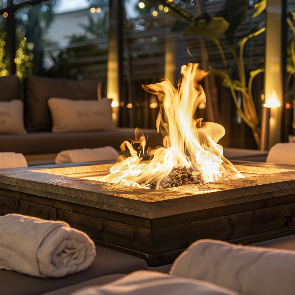 El Suave Spa Del Fuego Con Calidez Tranquila