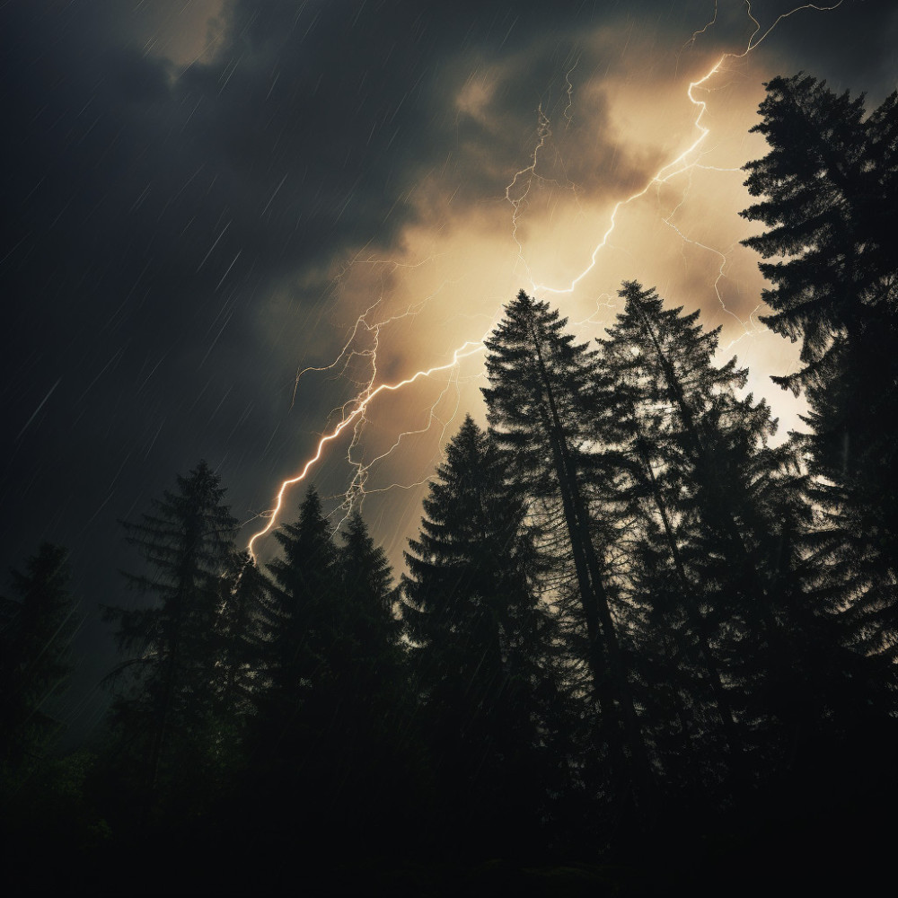 Night's Serenity Amidst Thunder
