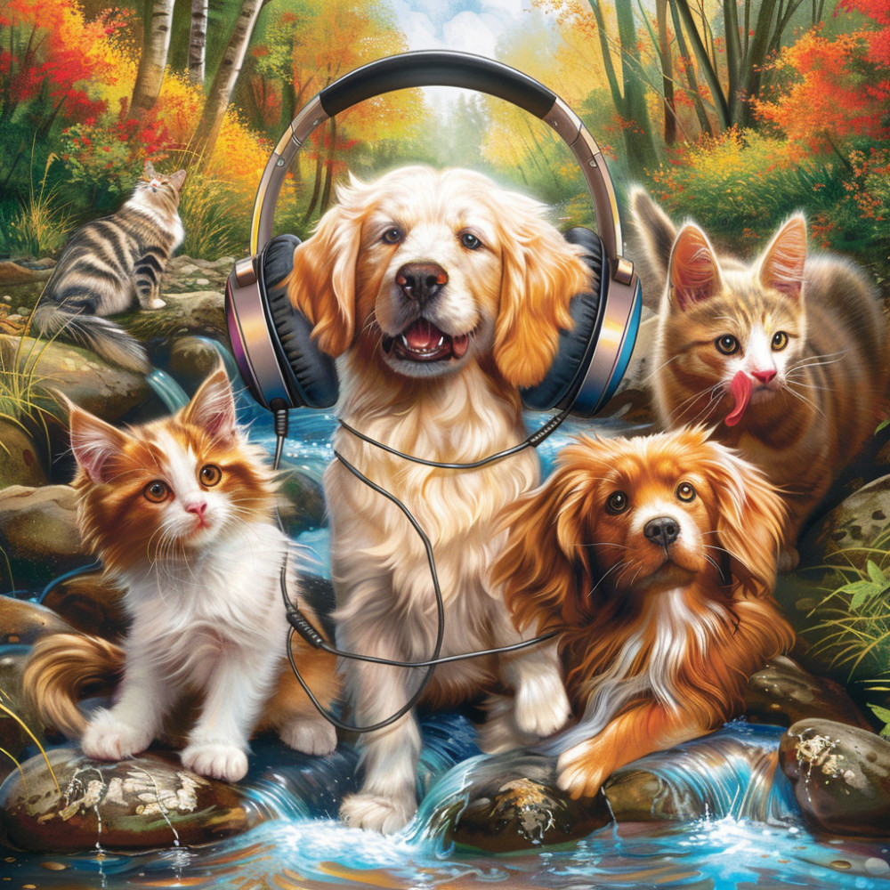 Water's Melodic Calm for Pets