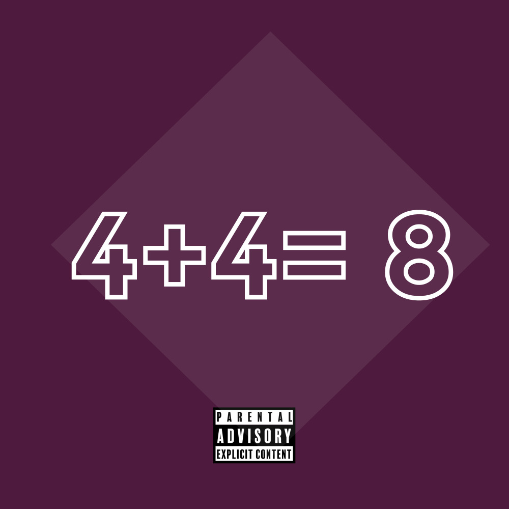 4+4=8