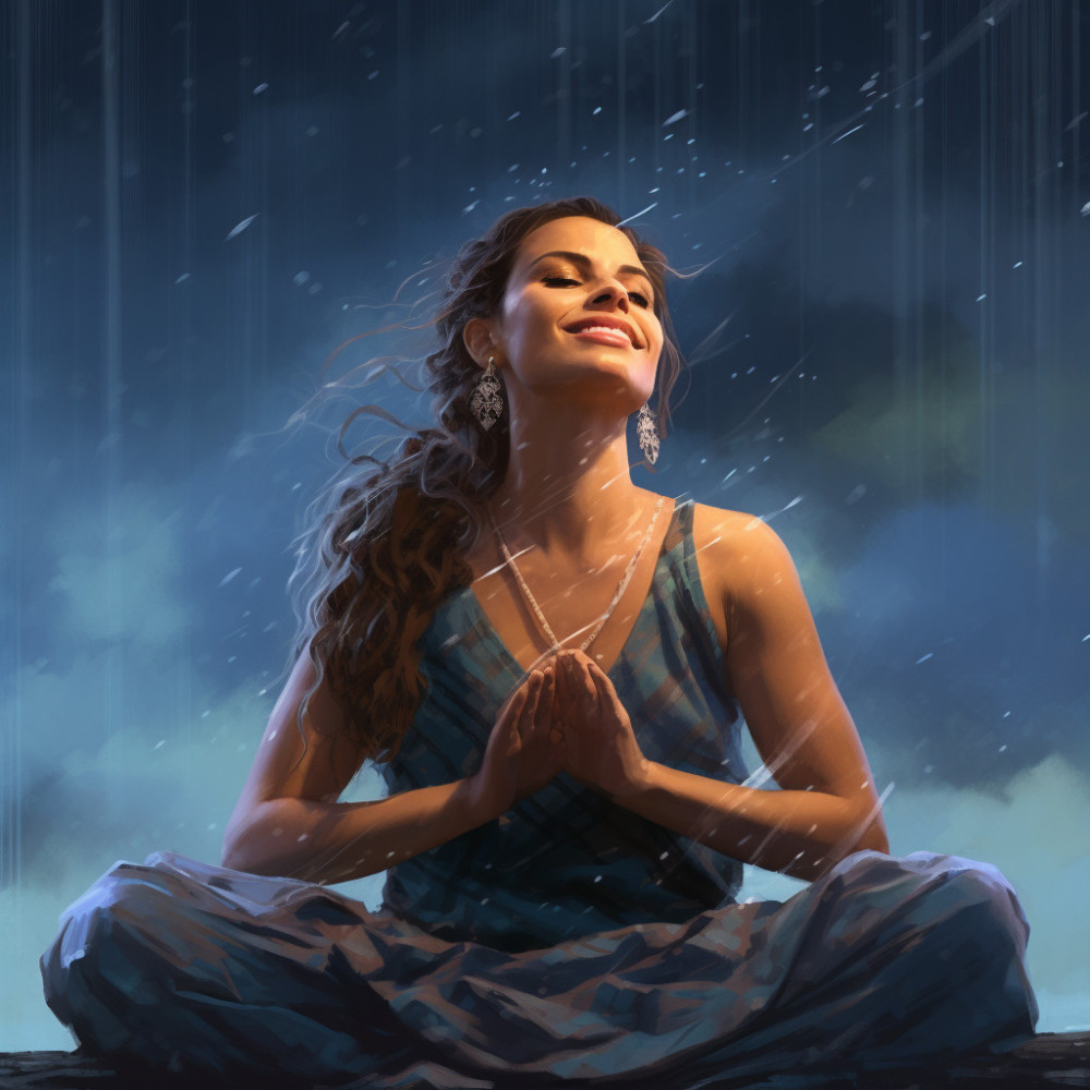 Moonlit Yoga by the Window