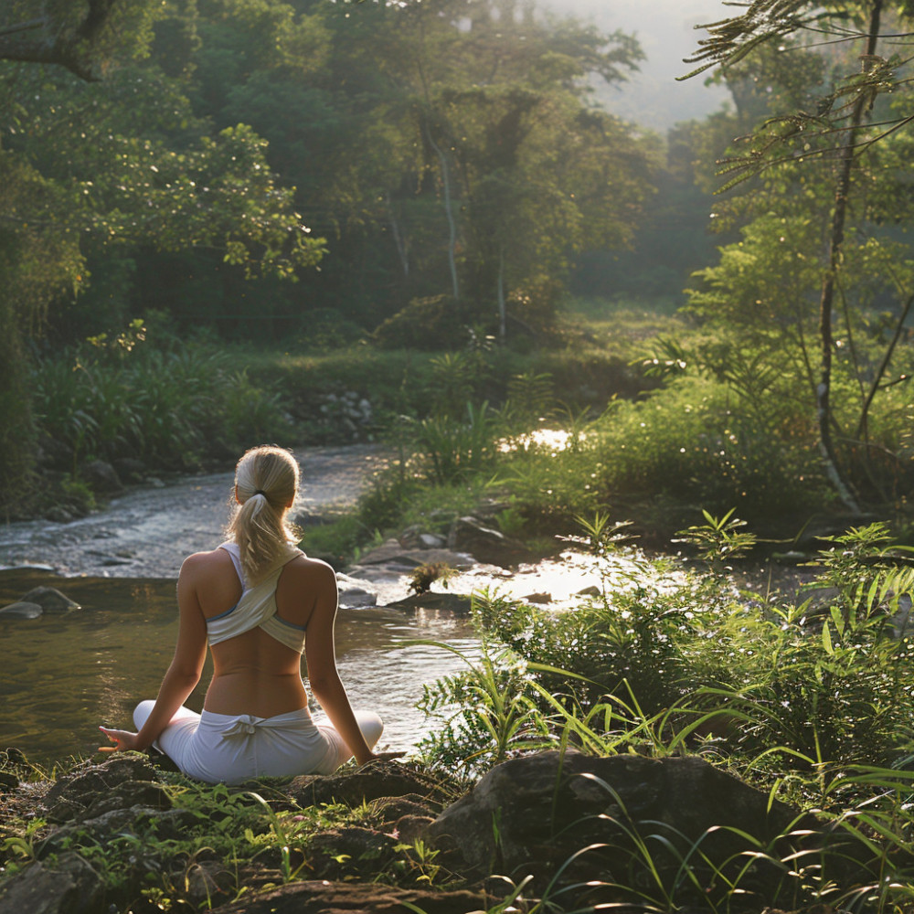 Las Aguas Pacíficas Guían La Meditación
