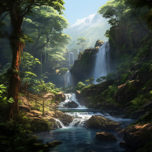 Calming Waterfall Cascade with Binaural Serenity dari Baby Music Experience