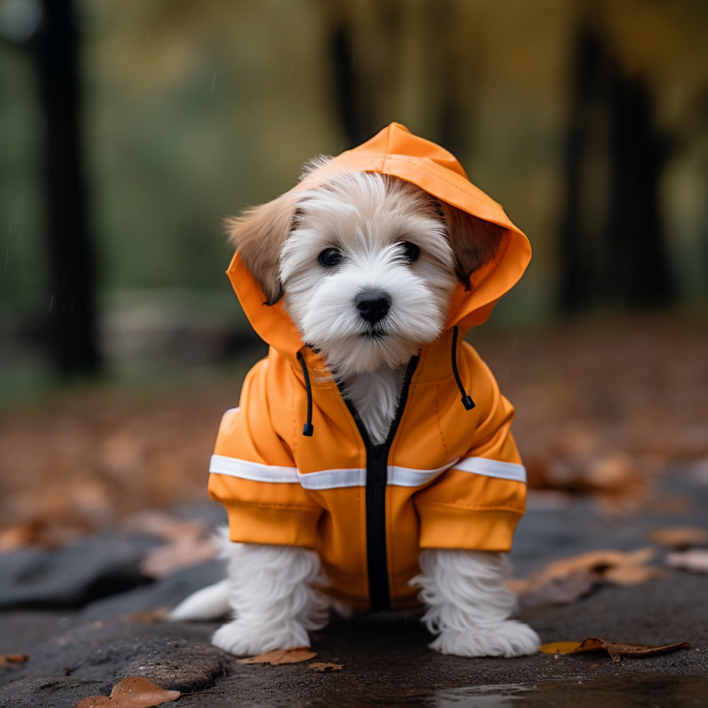 Cantata Encantadora Del Canino Bajo La Lluvia