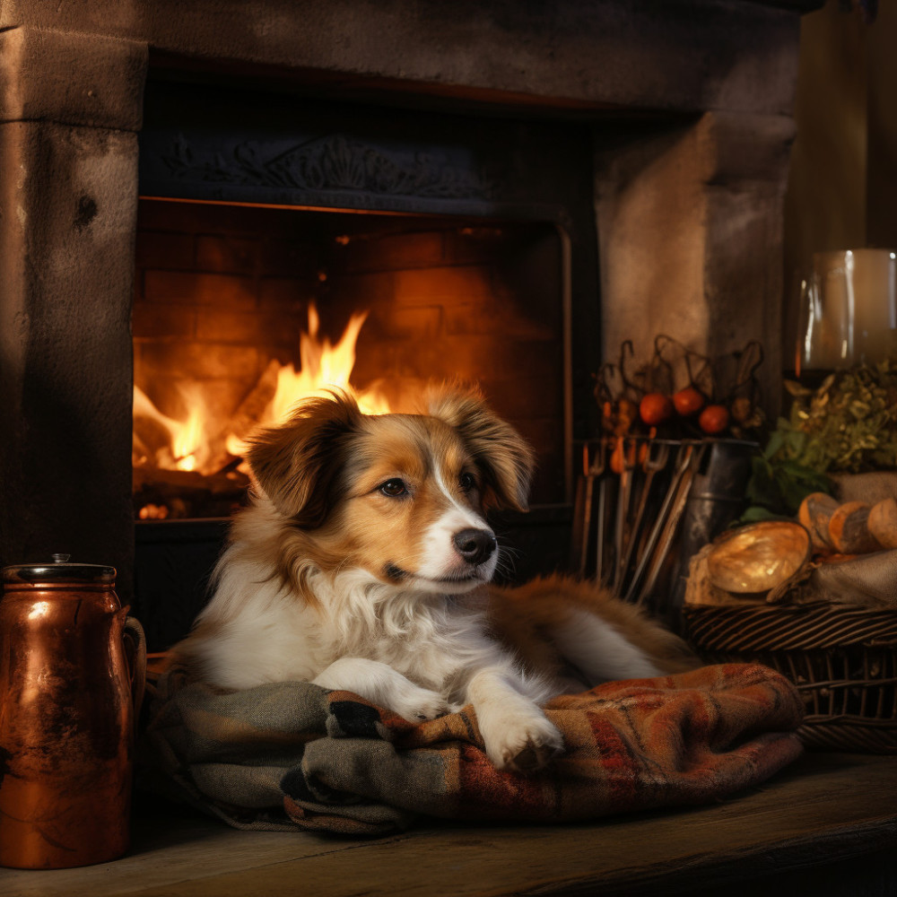 Tranquilidad Junto Al Fuego Para Perros