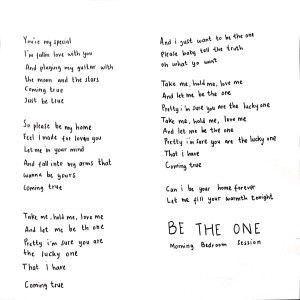 be the one (Morning bedroom session)