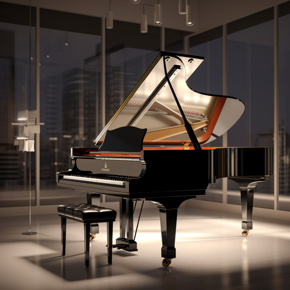 Piano's Melodic Caress at Nightfall