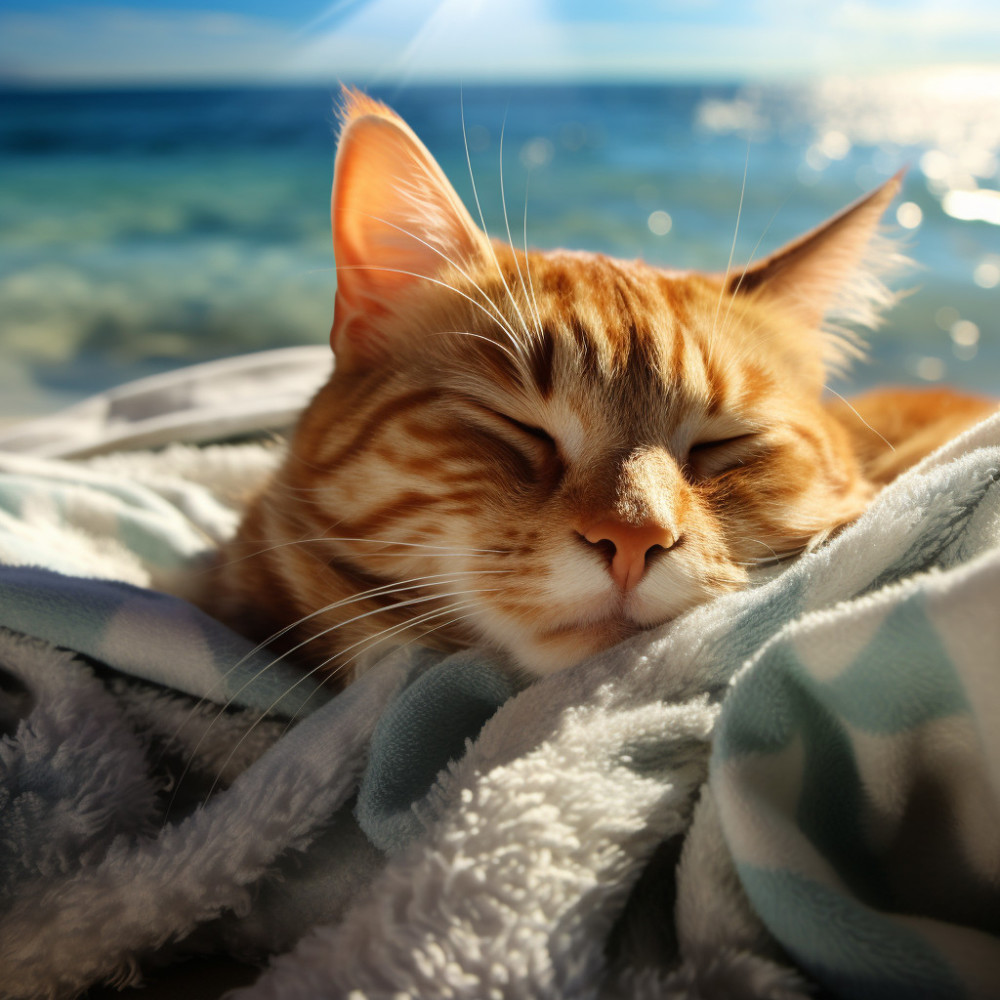 Armonía Relajante De Gatos En El Océano